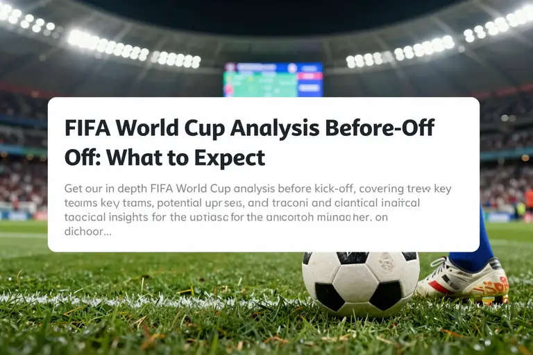 FIFA World Cup Analysis Before Kick-Off: What to Expect